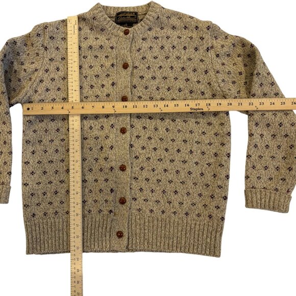 Eddie Bauer Wool Blend Neutral Beige Button Front Cardigan Sweater Women’s Large - Picture 5 of 5